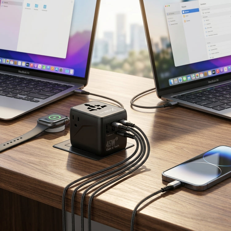 SPEEDX 45W GAN III UNIVERSAL FAST CHARGER & TRAVEL ADAPTER