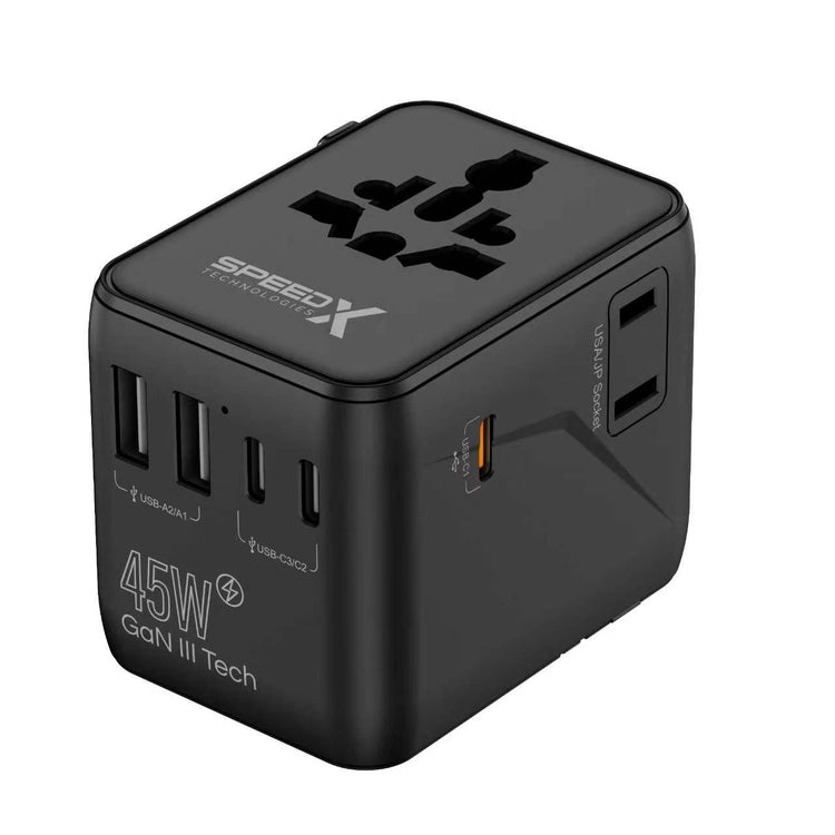 SPEEDX 45W GAN III UNIVERSAL FAST CHARGER & TRAVEL ADAPTER