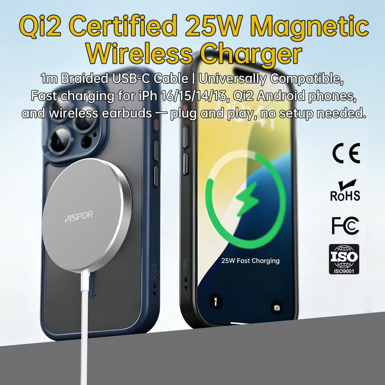 ASPOR A552 25W QI2 MAGNETIC WIRELESS CHARGER