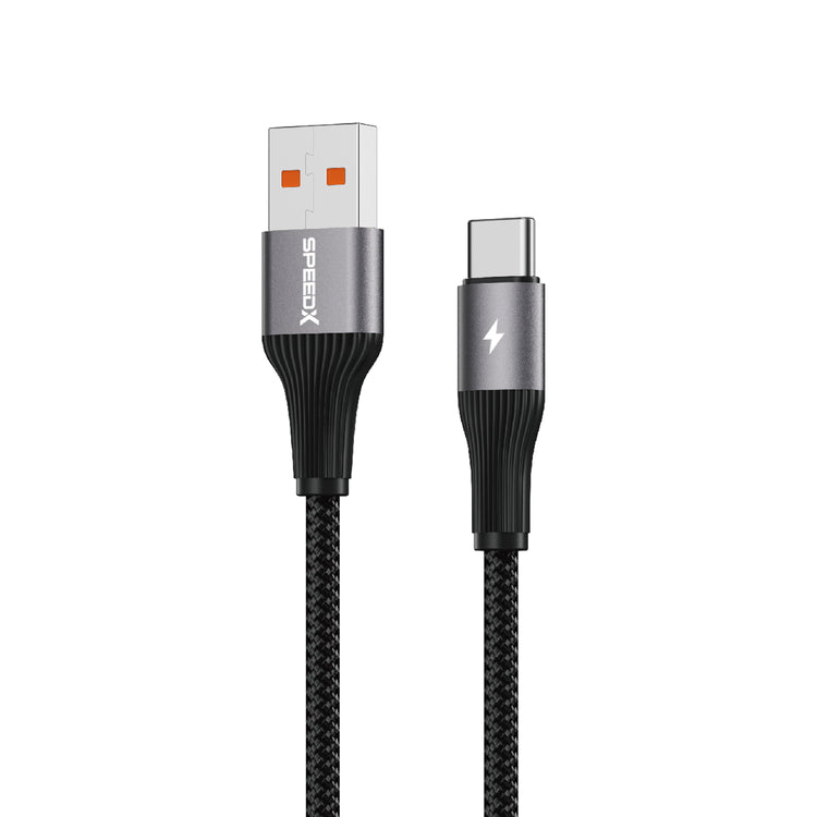 SPEED-X SX-D21A 3A USB-A TO TYPE-C BRAIDED FAST CHARGING CABLE 1M