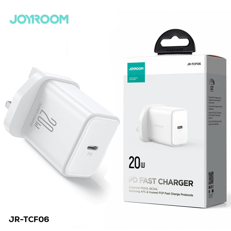 JOYROOM JR-TCF20 UK PLUG PD 20W CHARGER WHITE