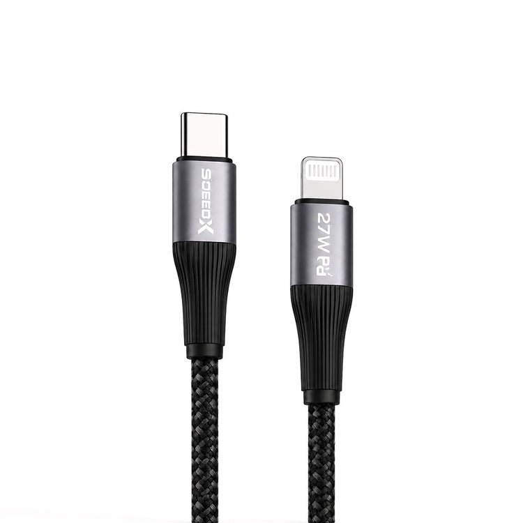 SPEED-X SX-D21L 27W USB-C TO LIGHTNING BRAIDED FAST CHARGING CABLE 1M