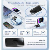 REMAX RPP-666 PD20W+QC22.5W FAST CHARGING POWER BANK 10000MAH BLACK