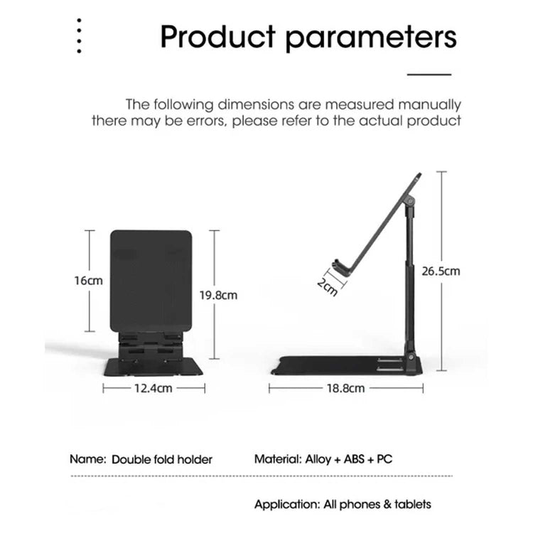 Metal Heavy Duty Multifunctional digital FOLDING DESKTOP Stand (SIZE 189*124*44MM) For Tablet And Mobile