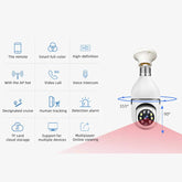 Speed-x Sp-e27 Bulb Camera 1080p Wifi 360 Degree Panoramic Night Vision Two-way Audio Motion Detection With V380pro App