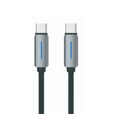 LOGILINK TYPE C TO TYPE C NYLON FAST CHARGING DATA CABLE WITH LIGH1M (1 YEAR WARRANTY) BLACK