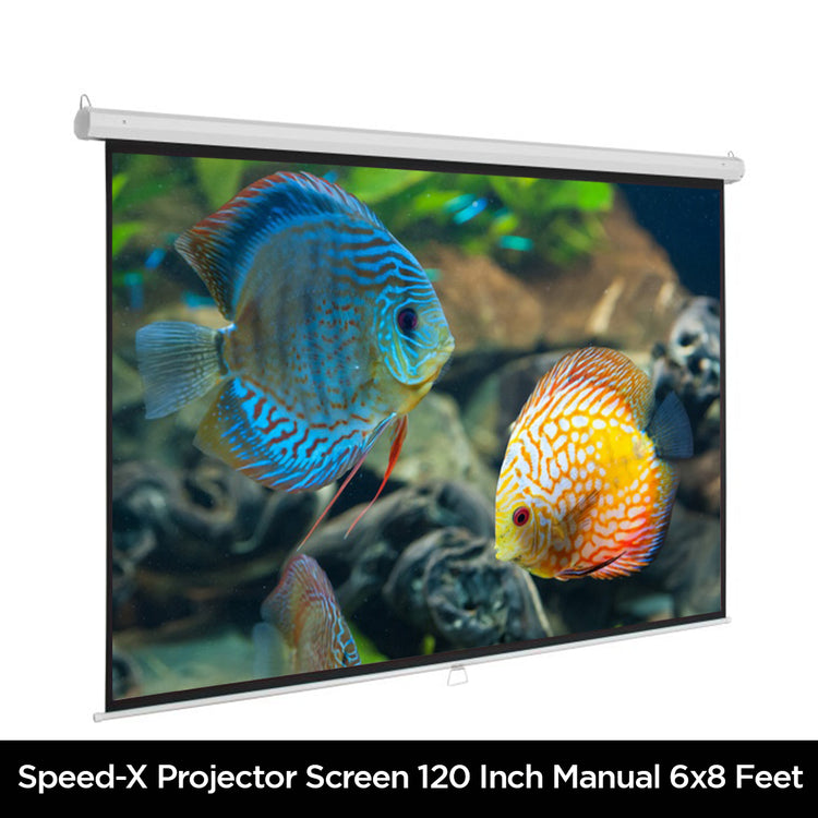 PROJECTOR SCREEN 120 INCH MANUAL 6X8 FEET 4:3MW SPEED-X (FINE QUALITY)