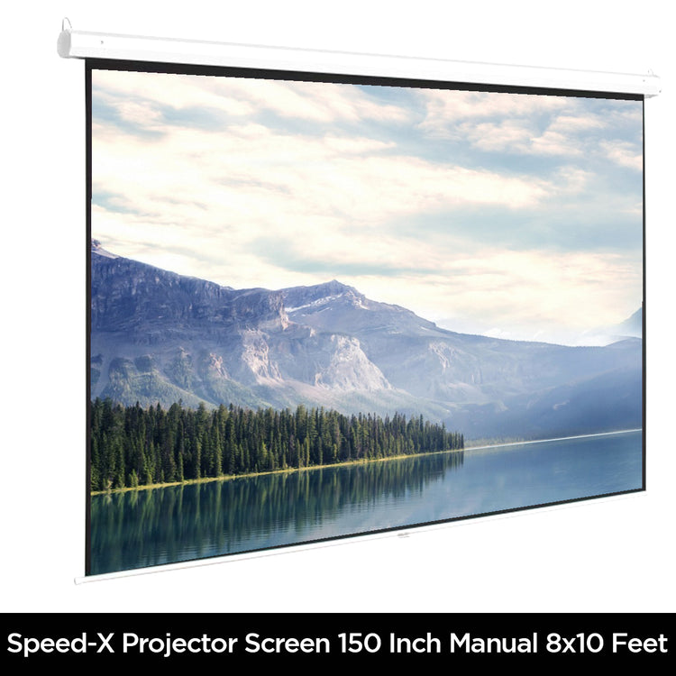 Projector Screen 150 inch Manual 8x10 Feet 4:3MW Speed-X