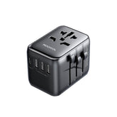 JR-TCW01 17W 4-PORT UNIVERSAL TRAVEL ADAPTER BLACK