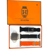 S9 ULTRA 49MM (3 STRAPS) SMART WATCH SERIES 9 WITH Metal Milanese Strap BLUETOOTH VOICE CALL 2.2 INCH HD SCREEN WITH FITPRO APP BLACK