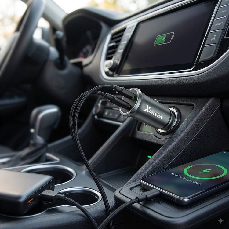 SPEED-X SX-C40 PRO 48W DUAL PORT FAST CAR CHARGER