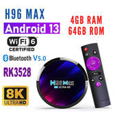 H96 MAX FOR LED LCD ANDROID TV 13.0 VERSION TV BOX 4+64GB