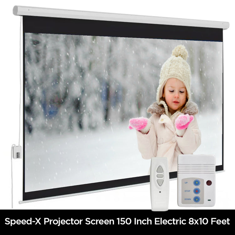 Projector Screen 150 inch Electric Mortorised 8x10 Feet 4:3MW Speed-X