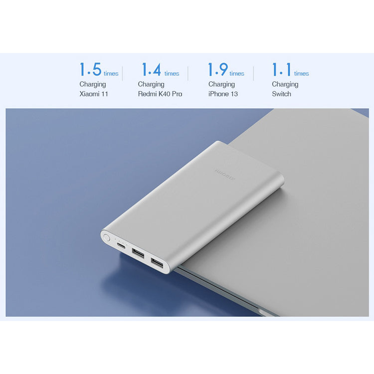 Xiaomi Mi 10000mAh 22.5W Power Bank USB-C Two-Way Fast Charge Powerbank Portable Charger (Silver)