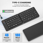 B023 11 INCH FOLDABLE & RECHARGEABLE BLUETOOTH KEYBOARD BLACK