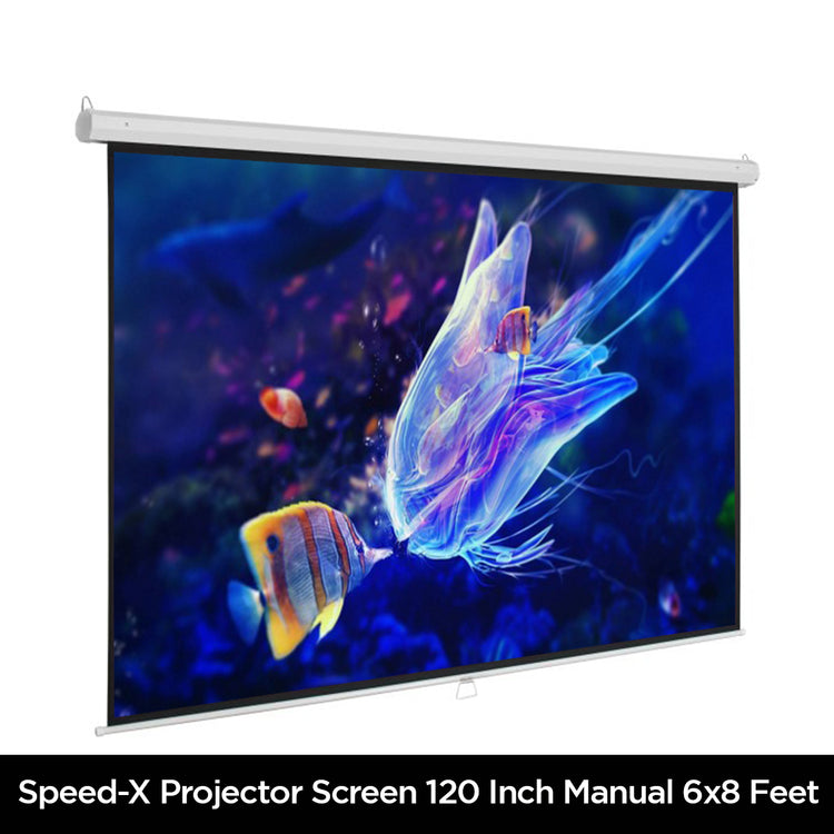 PROJECTOR SCREEN 120 INCH MANUAL 6X8 FEET 4:3MW SPEED-X (FINE QUALITY)