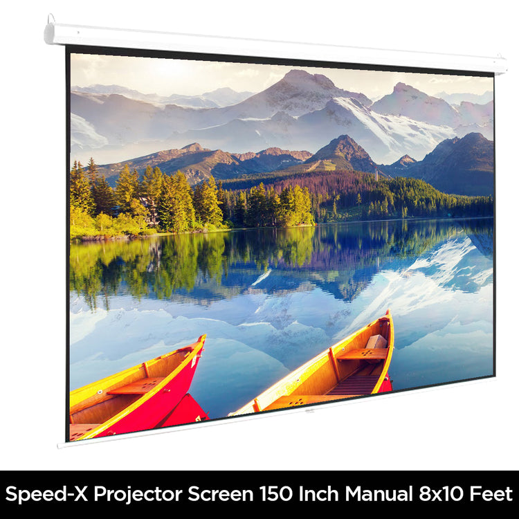 Projector Screen 150 inch Manual 8x10 Feet 4:3MW Speed-X