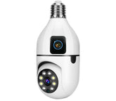 Speed-x Sp-e28-2 Dual Lens Bulb Camera 1080p Wifi Panoramic Night Vision Motion Detection With V380 Pro App
