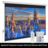 Projector Screen 150 inch Electric Mortorised 8x10 Feet 4:3MW Speed-X
