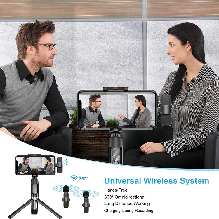 K11 2 IN 1 Collar Wireless Microphone Iphone/Android & Type C Supported