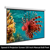 PROJECTOR SCREEN 120 INCH MANUAL 6X8 FEET 4:3MW SPEED-X (FINE QUALITY)