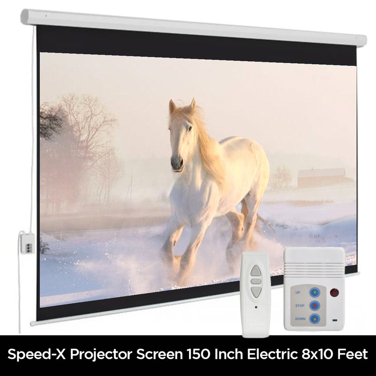 Projector Screen 150 inch Electric Mortorised 8x10 Feet 4:3MW Speed-X
