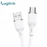 LOGILINK USB TO TYPE C SILICONE FAST CHARGING DATA CABLE 1M (1 YEAR WARRANTY) WHITE