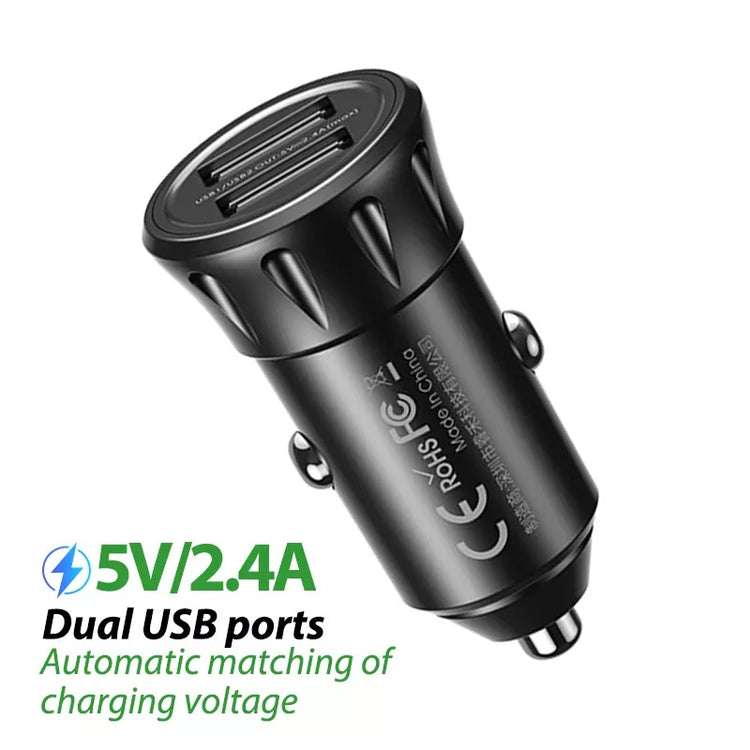 Remax Car Charger Vanguard Series 2usb 2.4a Black Moq:92 (Rcc236)