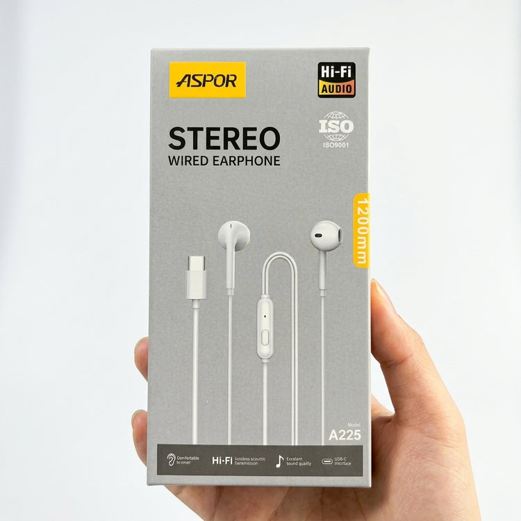 ASPOR A225 HI-FI STEREO USB-C WIRED HANDSFREE