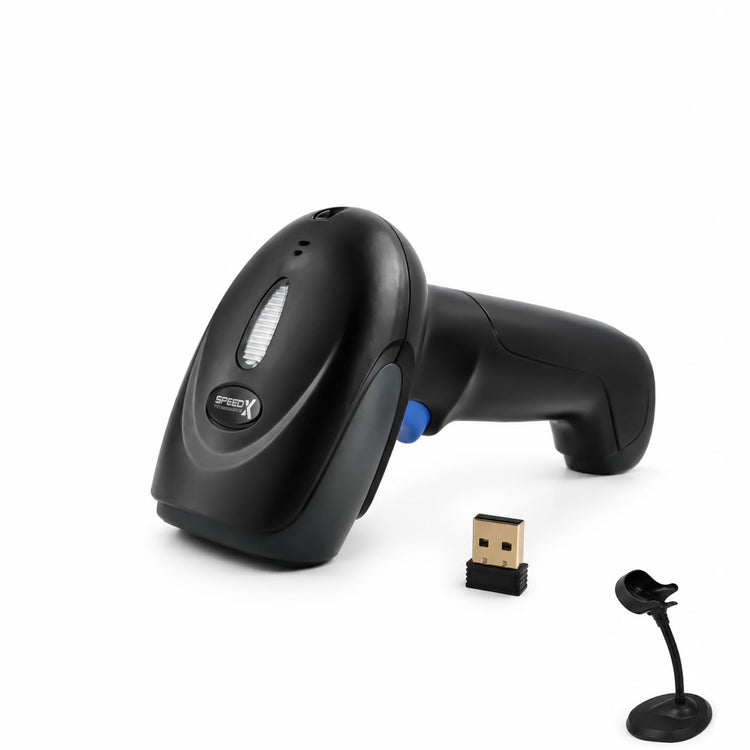 Speed-X 8700 2d Wireless 2.4ghz Barcode Scanner With Stand And Receiver