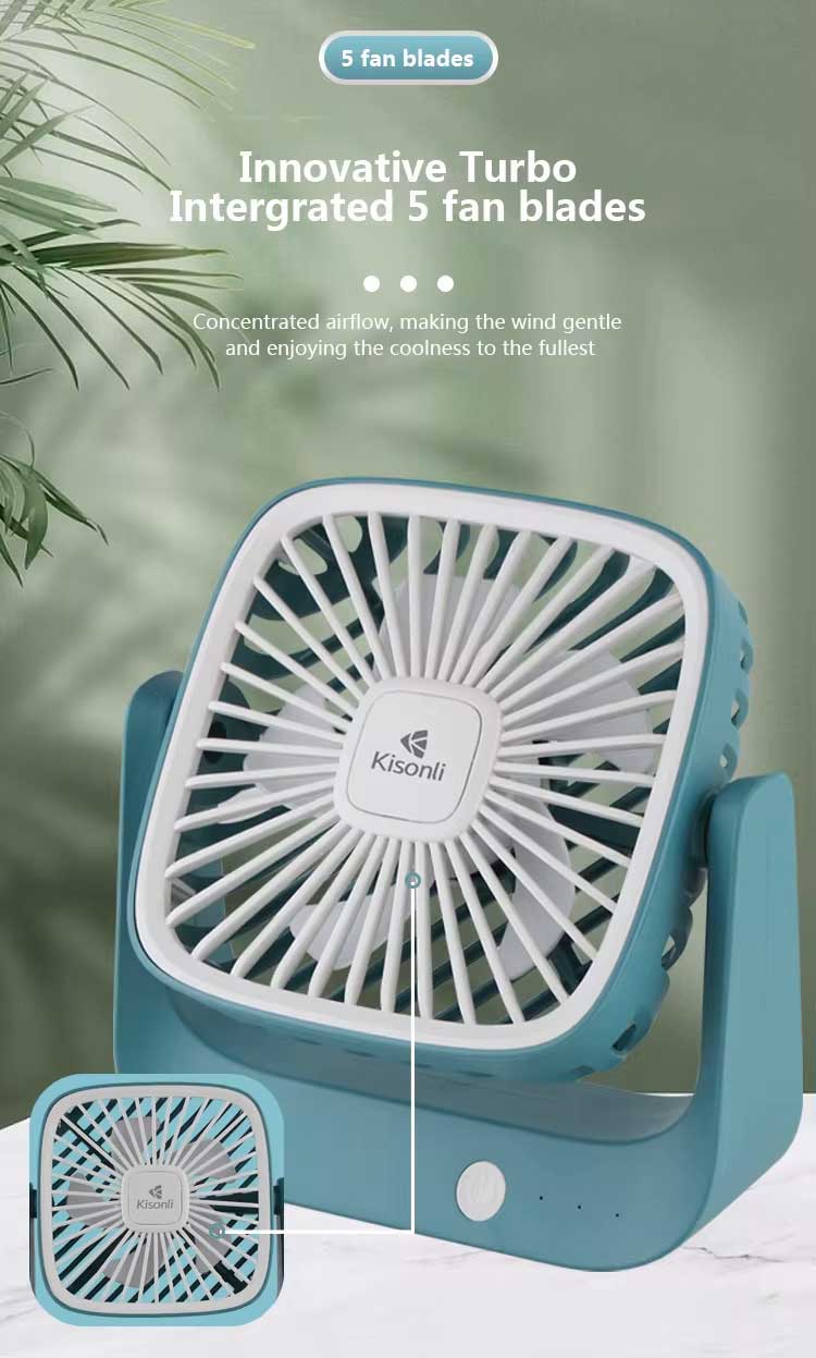 KISONLI F102 PORTABLE DESKTOP SILENCE FAN RECHARGEABLE