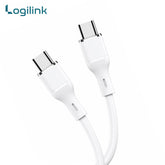LOGILINK TYPE C TO TYPE C SILICONE FAST CHARGING DATA CABLE 1M (1 YEAR WARRANTY) WHITE