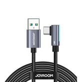 JOYROOM S-AC027A17 SmoothGame Series 3A USB-A to Type-C Right Angle Fast Charging Data Cable 1.2M-Black