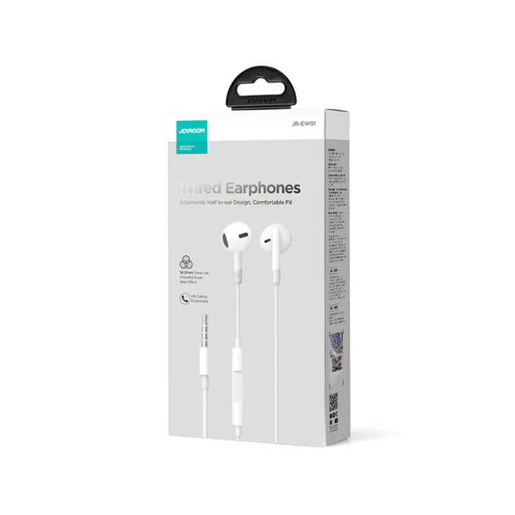 JOYROOM-EW01 3.5MM Wired Series Half In-Ear Wired Earphones white