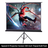 Projector Screen 120 inch Tripod Portable 6x8 Feet 4:3MW Speed-X