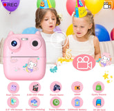 D8S CHILDRENS TIME FRONT/BACK REAR HD DIGITAL THERMAL PRINT CAMERA 1080P 48MP PINK