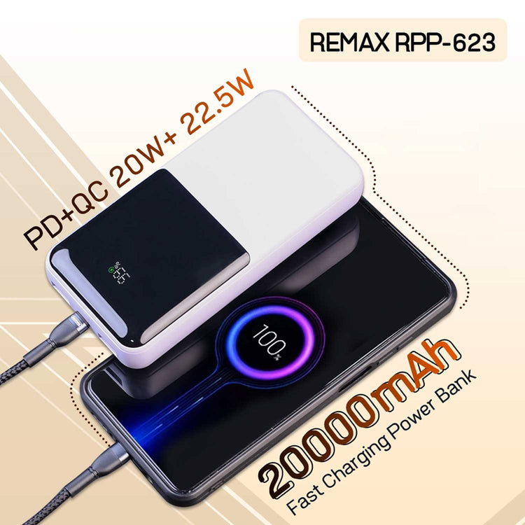 REMAX RPP-623 Power Bank 20000mAh 20W+22.5W PD+QC White