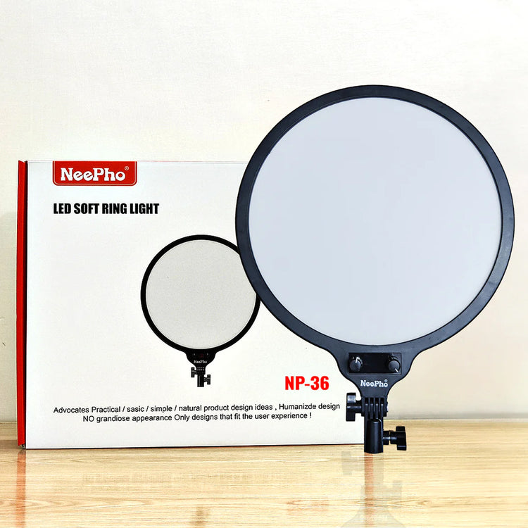NEEPHO 36CM LED SOFT RING LIGHT WITH 360 ROTATING PAN TILT