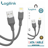 LOGILINK USB TO LIGHTNING SILICONE FAST CHARGING DATA CABLE 1M (1 YEAR WARRANTY) GREY