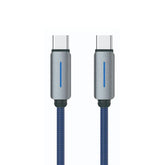LOGILINK TYPE C TO TYPE C NYLON FAST CHARGING DATA CABLE WITH LIGHT 1M (1 YEAR WARRANTY) BLUE