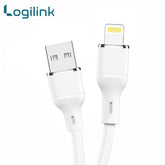 LOGILINK USB TO LIGHTNING SILICONE FAST CHARGING DATA CABLE 1M (1 YEAR WARRANTY) WHITE
