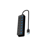 SPEEDX SP-UHS307 7-PORT EXPANDER USB 3.0 HUB with INDEPENDENT SWITCH PLUG PLAY