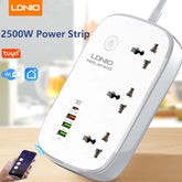 LDNIO SCW3451 2500W WiFi Smart Power Extension 3 Sockets 1 USB-C + 3 USB-A