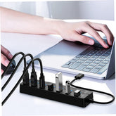 SPEEDX SP-UHS307 7-PORT EXPANDER USB 3.0 HUB with INDEPENDENT SWITCH PLUG PLAY