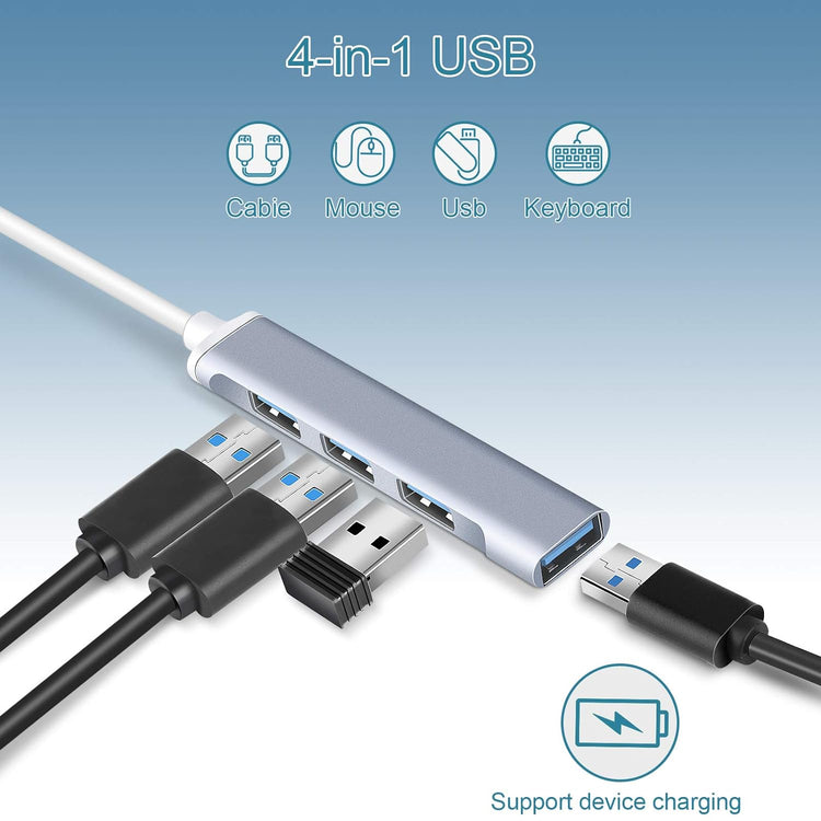 SPEEDX (SP-U42) 4 PORT USB HUB 3.0 ALUMINUM ALLOY ULTRA SLIM