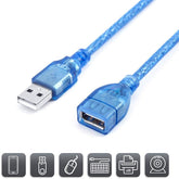 USB EXTENSION MALE TO FEMALE 2.0 CRYSTAL (IMPORTED CABLE) 3M