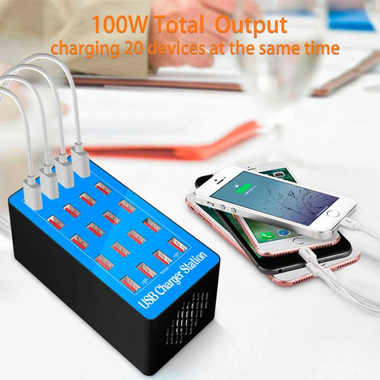 20-PORT 100W MULTIPLE USB CHARGING STATION FOR MULTI DEVICES