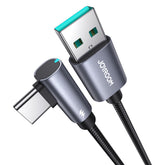 JOYROOM S-AC027A17 SmoothGame Series 3A USB-A to Type-C Right Angle Fast Charging Data Cable 1.2M-Black