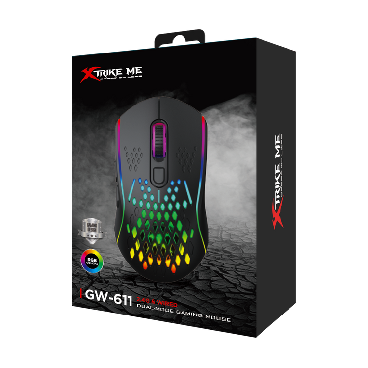 XTRITKE ME GW-611 (7 Buttons) RGB Wireless Gaming Mouse
