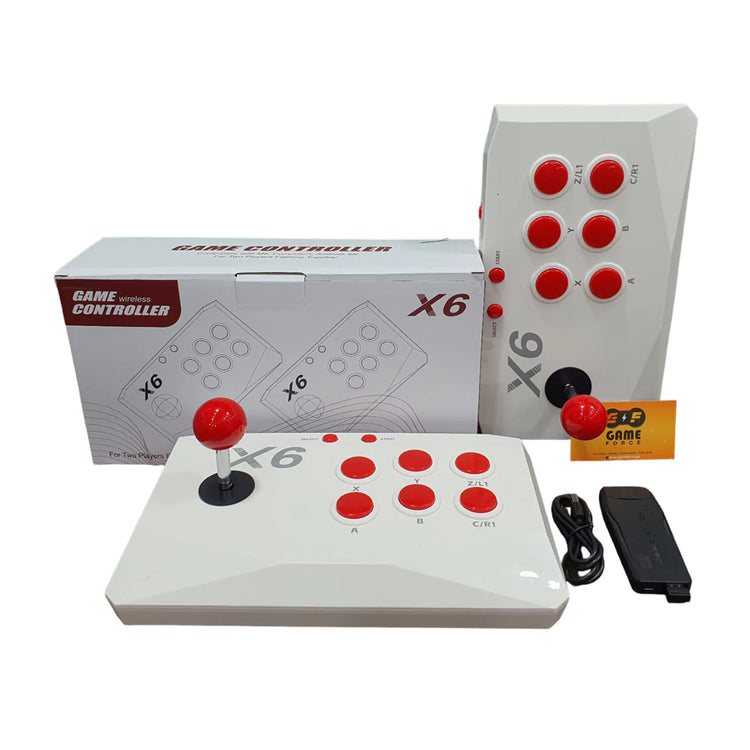 X6 RETRO GAME CONSOLE 64GB WITH DOUBLE ARCADE JOYSTICK 20,000+ GAMES